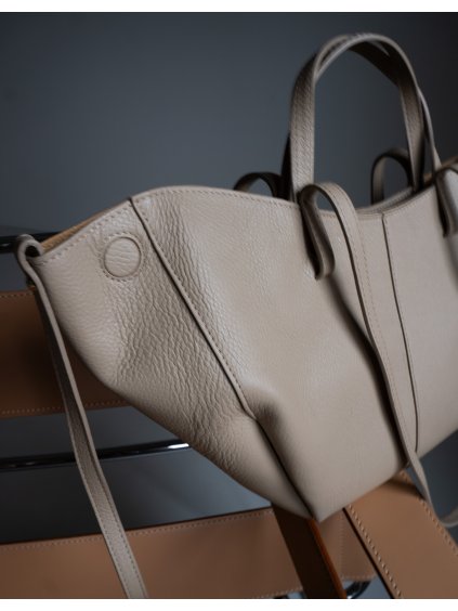 KOŽENÁ SHOPPER BAG MEDIUM cream