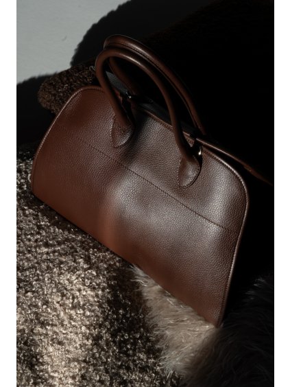 VELKÁ KOŽENÁ BOWLING BAG brown