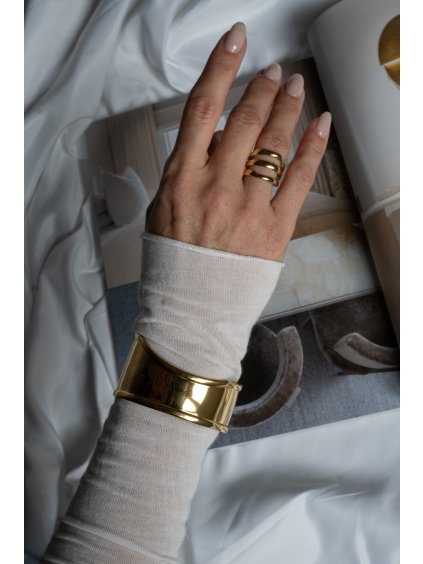 OTEVŘENÝ TROJITÝ PRSTEN gold