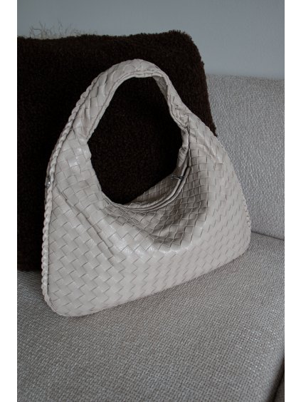PROPLÉTANÁ KABELKA PŘES RAMENO beige