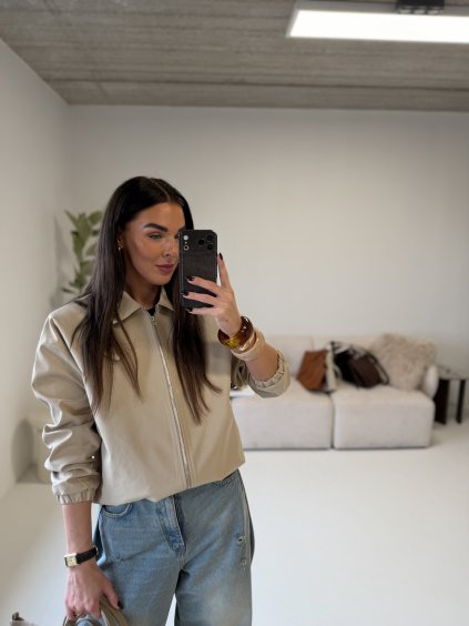 BOMBER S LÍMEČKEM beige