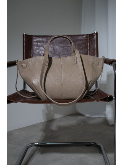 KOŽENÁ SHOPPER BAG SMALL beige