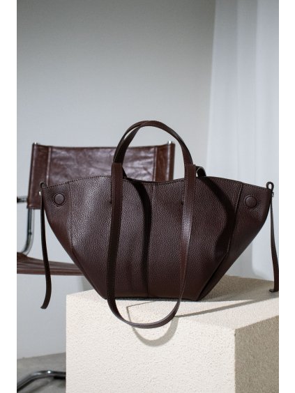 KOŽENÁ SHOPPER BAG SMALL choco