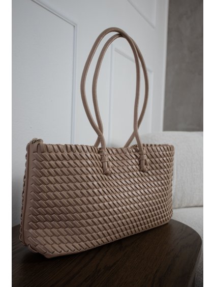 PROPLÉTANÁ ÚZKÁ KABELKA beige