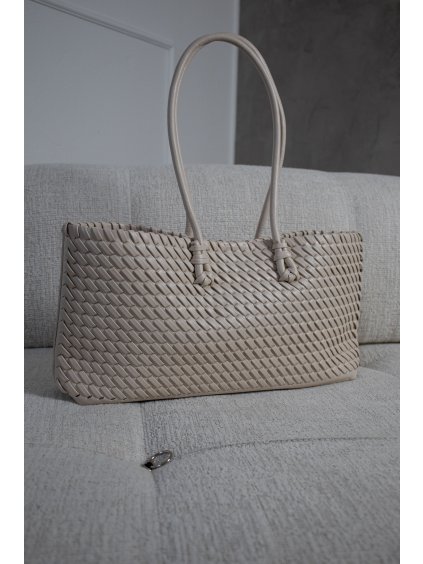 PROPLÉTANÁ ÚZKÁ KABELKA cream