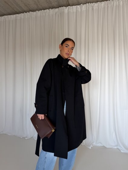 OVERSIZED TRENCH COAT black