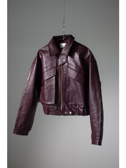 KOŽENKOVÁ BOMBER BUNDA bordo