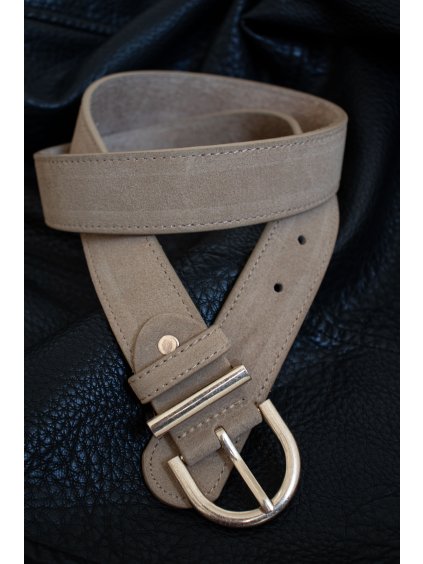 KOŽENÝ SEMIŠOVÝ PÁSEK light camel