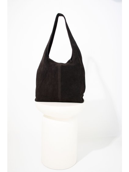KOŽENÁ SEMIŠOVÁ KABELKA - SACK choco