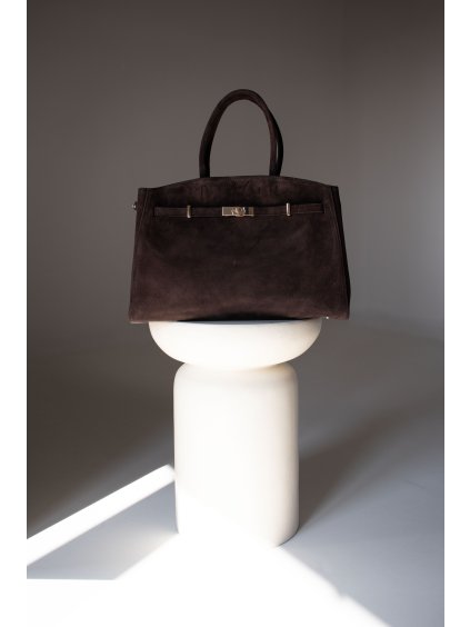 VELKÁ KOŽENÁ SEMIŠOVÁ TAŠKA choco