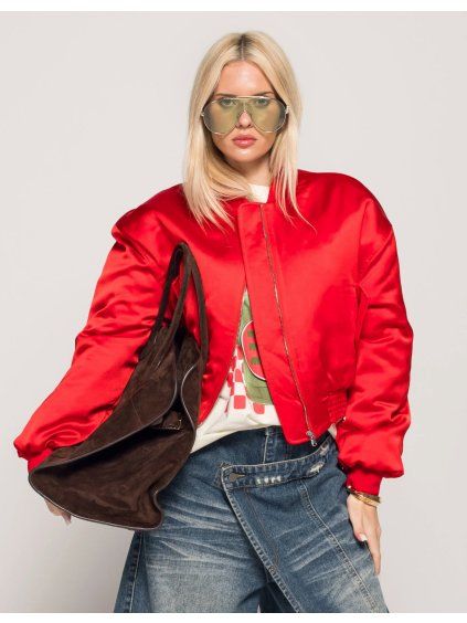 SATÉNOVÝ BOMBER red