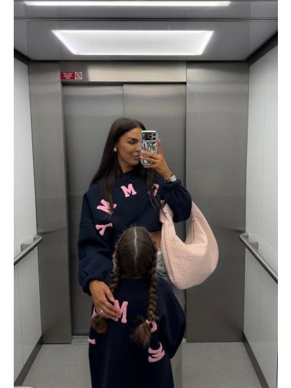 MIKINA MOMMY navy/pink