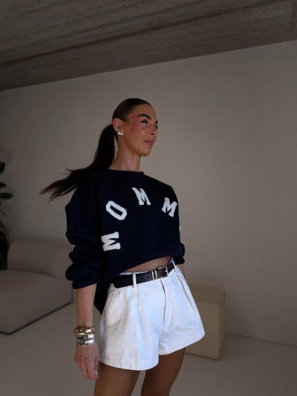 MIKINA MOMMY navy/white