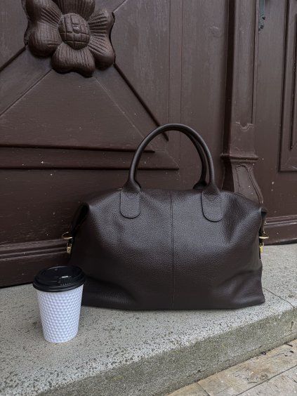 KOŽENÁ TRAVEL BAG brown