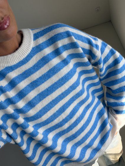 PRUHOVANÝ SVETŘÍK beige/blue