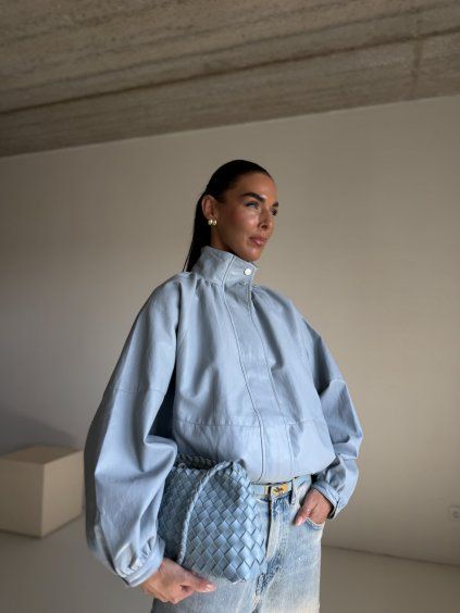 KOŽENKOVÁ BUNDA pastel blue