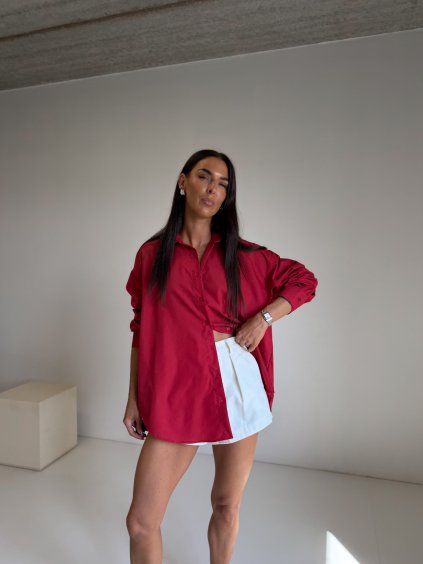 OVERSIZED KOŠILE red