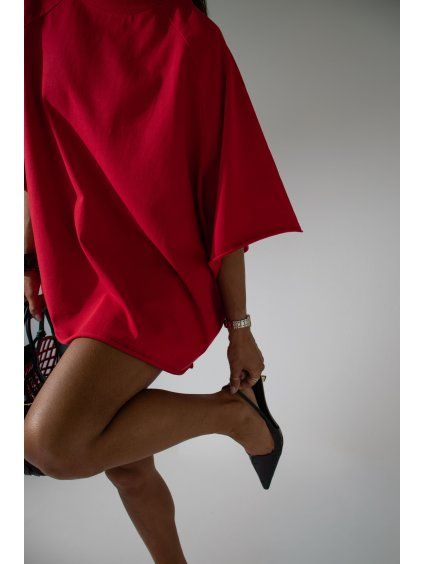 BOXY TRIKO - heavy cotton - red