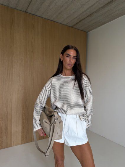 PRUHOVANÝ SVETŘÍK beige/black