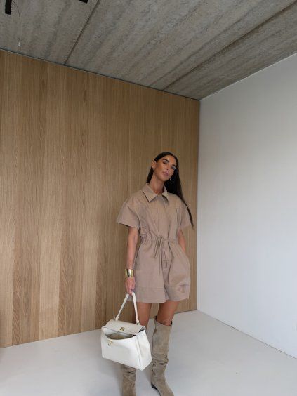 BAVLNĚNÝ OVERAL camel