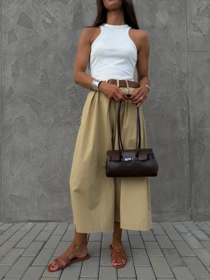 7/8 WIDE LEG KALHOTY beige