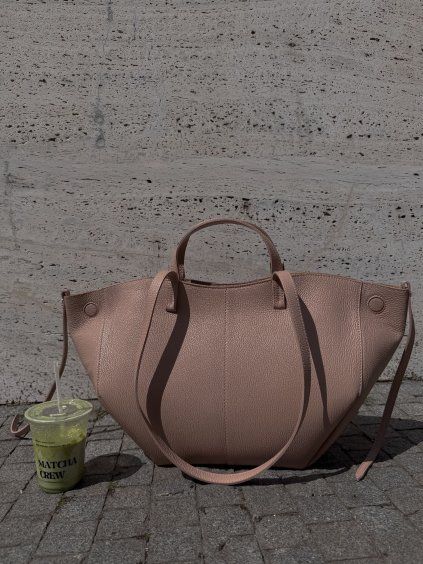 KOŽENÁ SHOPPER BAG LARGE old pink