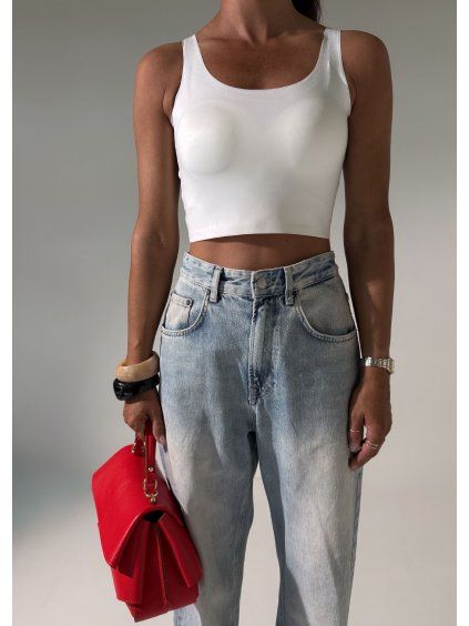 STRETCHOVÝ CROP TOP white