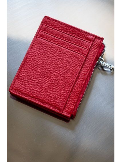 KOŽENÁ PENĚŽENKA/CARD HOLDER red