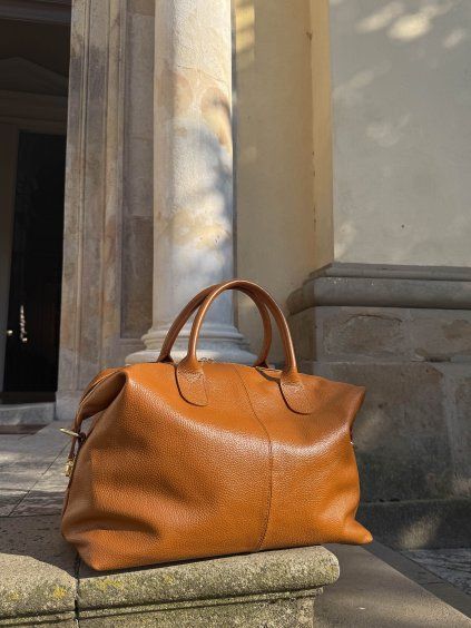 KOŽENÁ TRAVEL BAG camel