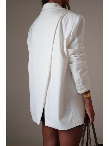 OVERSIZED SAKO S ROZPARKEM NA ZÁDECH white