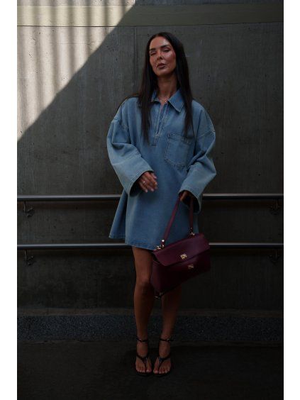 DENIM OVERSIZED ŠATY middle blue