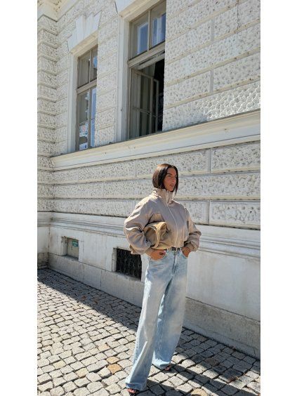 SATÉNOVÝ BOMBER beige