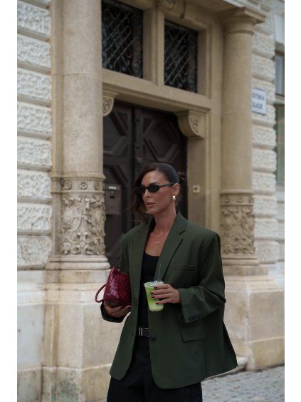 OVERSIZED PÁNSKÉ SAKO dark khaki
