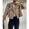 FLAUŠOVÝ CROPPED TRENCH COAT camel