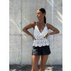 HÁČKOVANÝ TOP NA TENKÁ RAMÍNKA cream/white