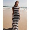 PRUHOVANÉ MAXI ŠATY black/white