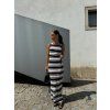PRUHOVANÉ MAXI ŠATY black/white