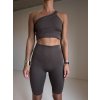 KOMPLET ŠORTKY+ TOP NA JEDNO RAMENO brown