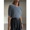 KOŽÍŠKOVÝ TOP S KRÁTKÝM RUKÁVEM grey
