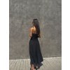MIDI ŠATY S ŽABIČKOVANÝM TOPEM black