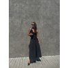 MIDI ŠATY S ŽABIČKOVANÝM TOPEM black