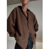 OVERSIZED KOŠILE Z VISKOZY brown