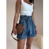 DENIM ŠORTKY PAPER BAG blue