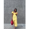 MIDI ŠATY S PODÍLEM LNU yellow