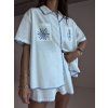 KOŠILE S PODÍLEM LNU white/blue