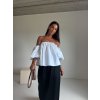 BARDOT TOP S BALONOVÝMI RUKÁVY white