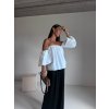 BARDOT TOP S BALONOVÝMI RUKÁVY white
