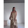 MAXI ŠATY NA RAMÍNKA dark beige