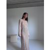 PLÁŽOVÉ BAREVNÉ MAXI ŠATY S VÝSTŘIHEM NA ZÁDECH beige