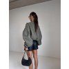 KRÁTKÝ NABÍRANÝ TRENCH COAT - khaki